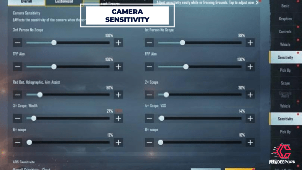 Best Camera Sensitivity for 3-finger claw 