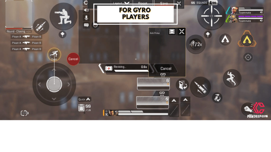 Best four Finger claw Control layout For apex legends mobile for gyroscope players