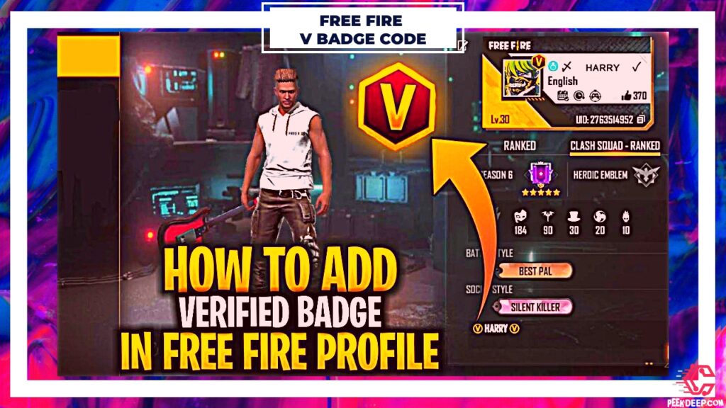 FREE FIRE V BADGE CODE (COPY NOW!) [ANY COLOUR] MAY 2022