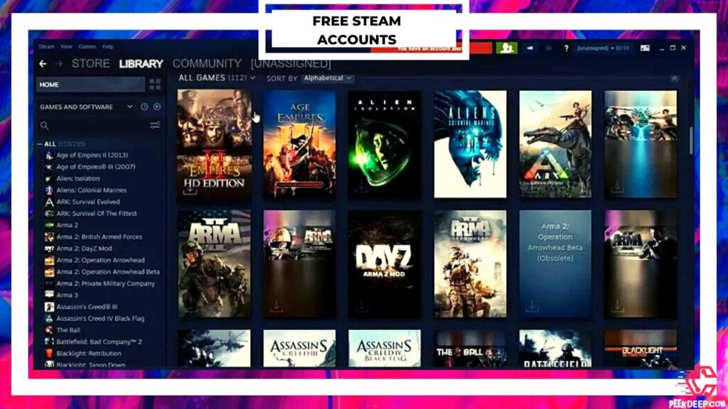 Games included in Free Steam Account
